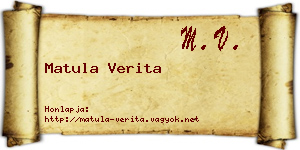 Matula Verita névjegykártya